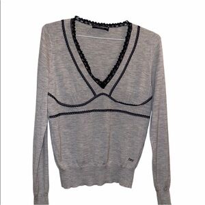 Dolce And Gabbana Grey Heather Knit Sweater